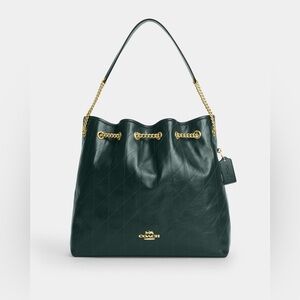 💚NWT~COACH Evelyn Large Shoulder Bag With Quilting